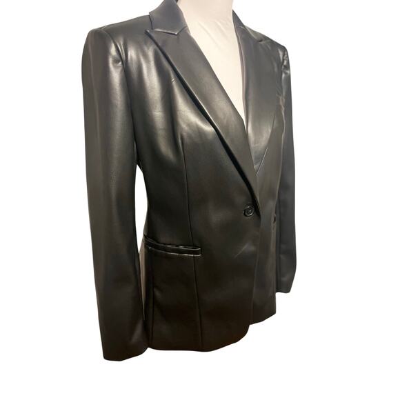 Sofia Vergara Black Faux Leather Blazer Small - Picture 5 of 12